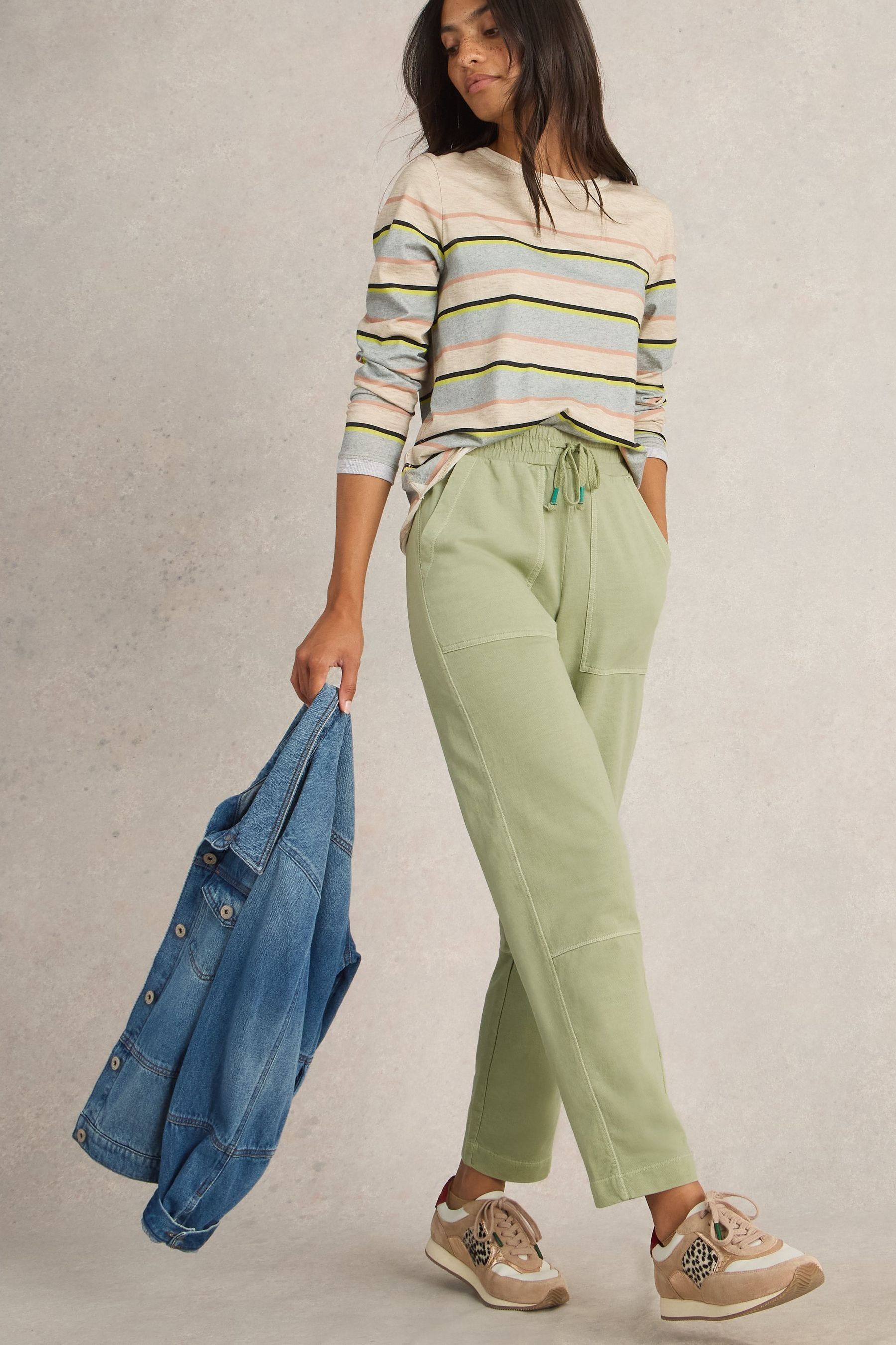 Buy White Stuff Green Jude Jersey 100 Cotton Joggers from Next United Arab Emirates