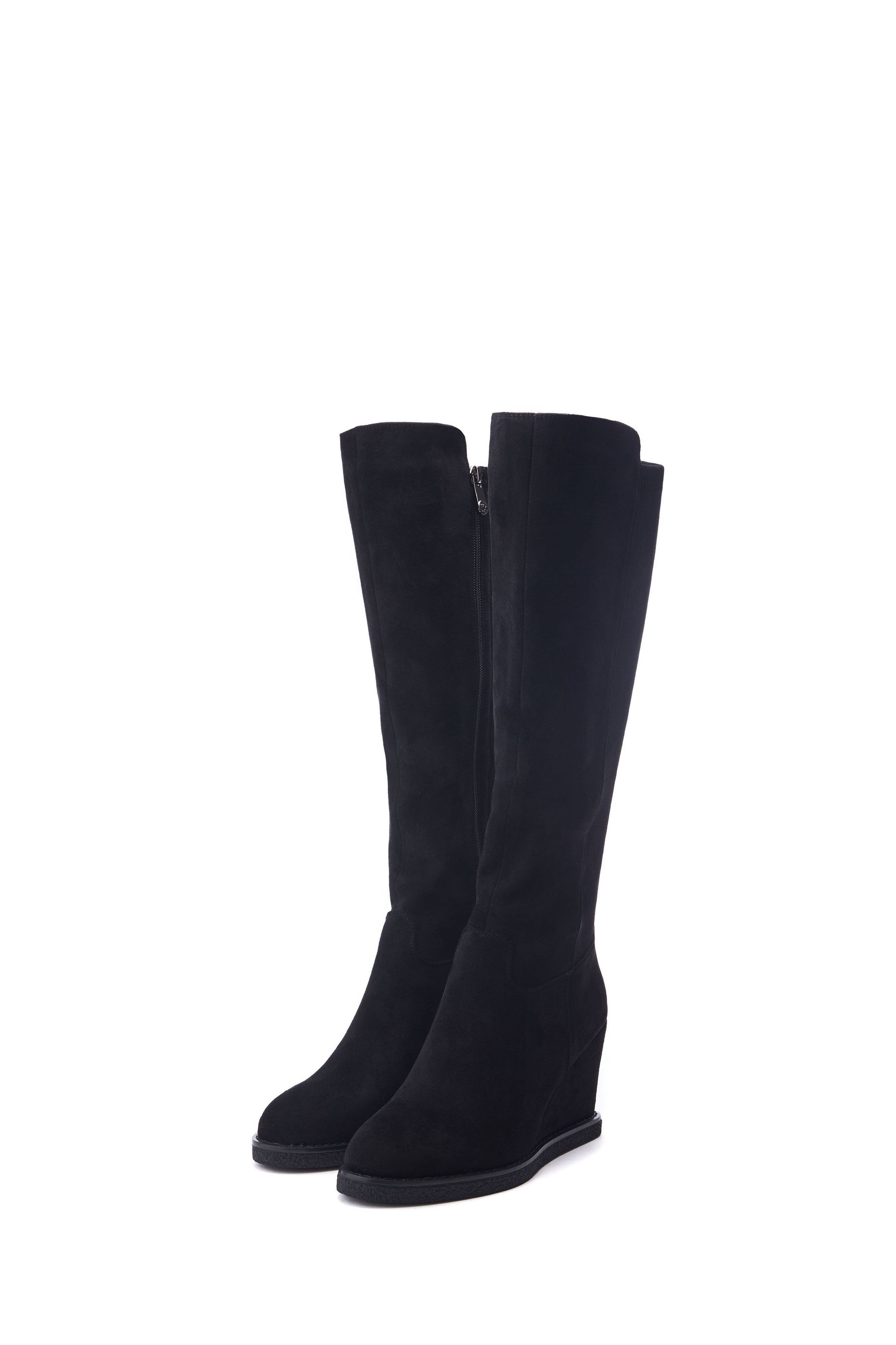 Moda in Pelle Sherri Knee High Wedge Black Boots