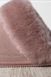 Chelsea Peers Pink Suede Sheepskin Mule Slippers - Image 3 of 5