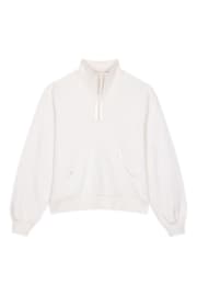 Chelsea Peers Cream 100% Organic Cotton Quarter Zip Funnel Sweater - Image 5 of 5