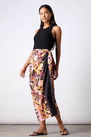 Ro&Zo Black Multi Paisley Print Sarong - Image 3 of 7