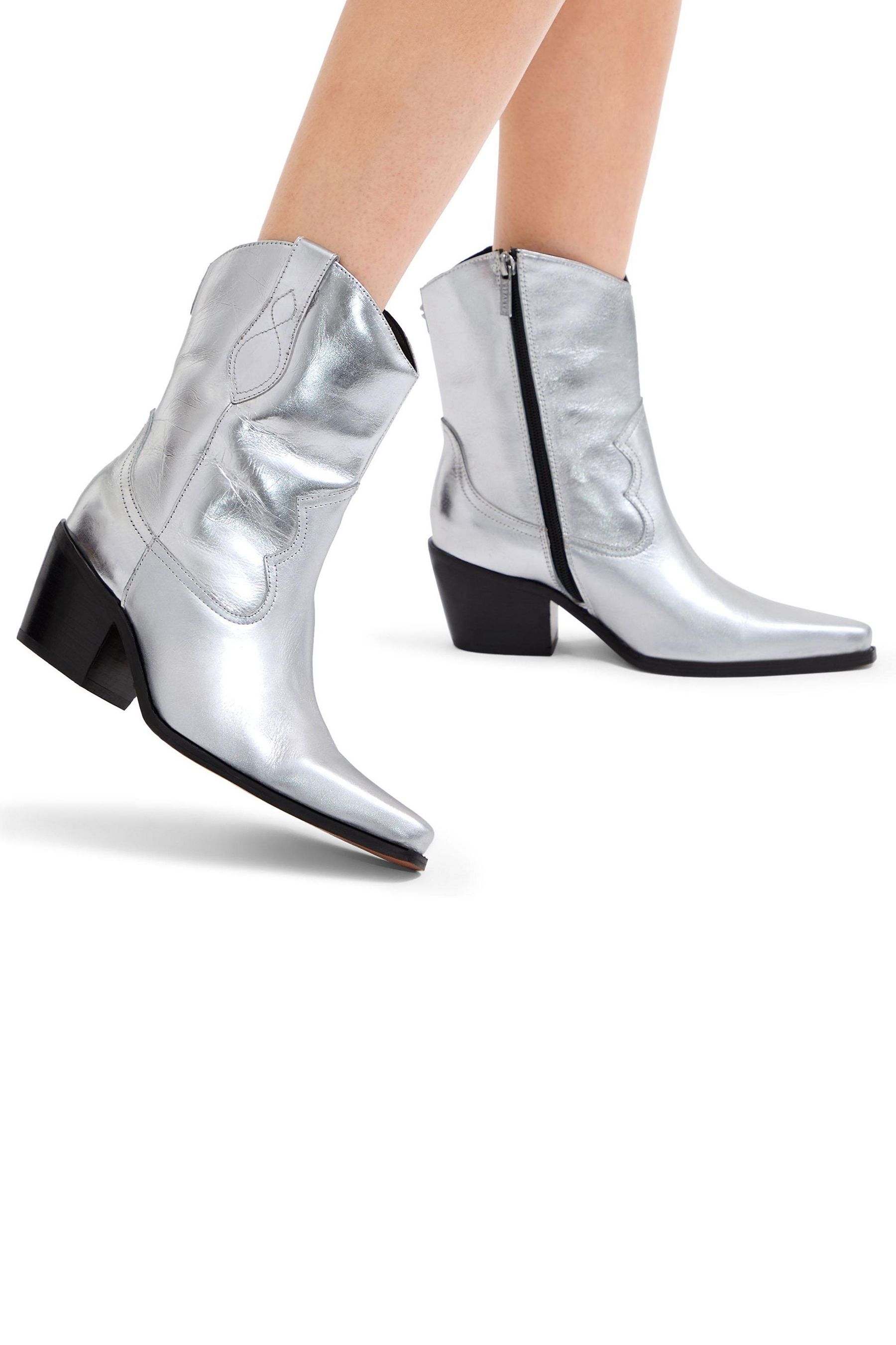 Buy Carvela Silver Chrome Maven Boots from Next Poland