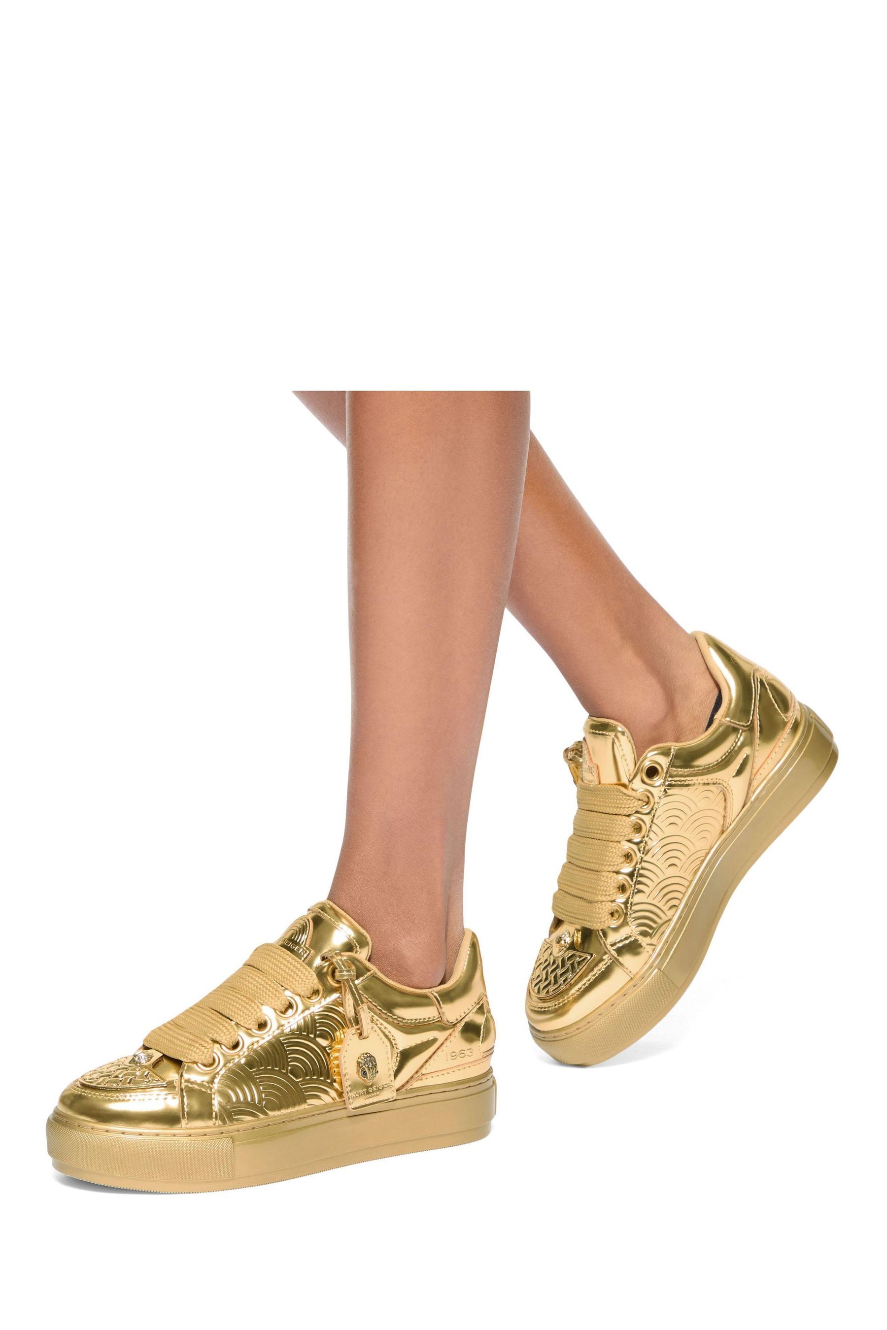 Buy Kurt Geiger London Gold Southbank Tag Trainers from Next Luxembourg