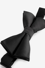 Black Recycled Polyester Twill Bow Tie - Image 3 of 5