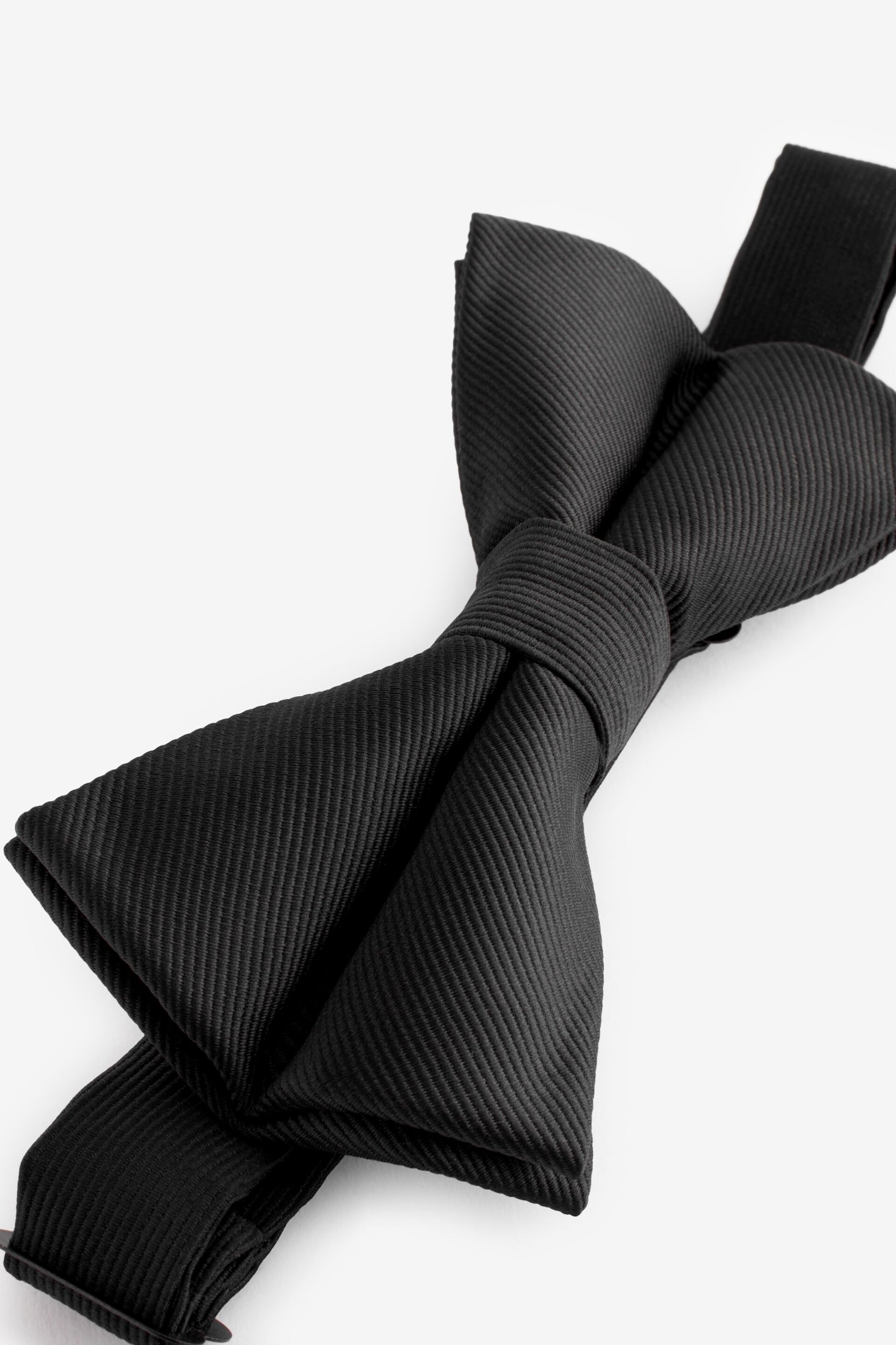 Black Recycled Polyester Twill Bow Tie - Image 3 of 5