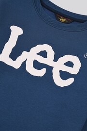 Lee Blue Wobbly Lee Graphic BB Crew Neck Sweat Top - Image 3 of 3