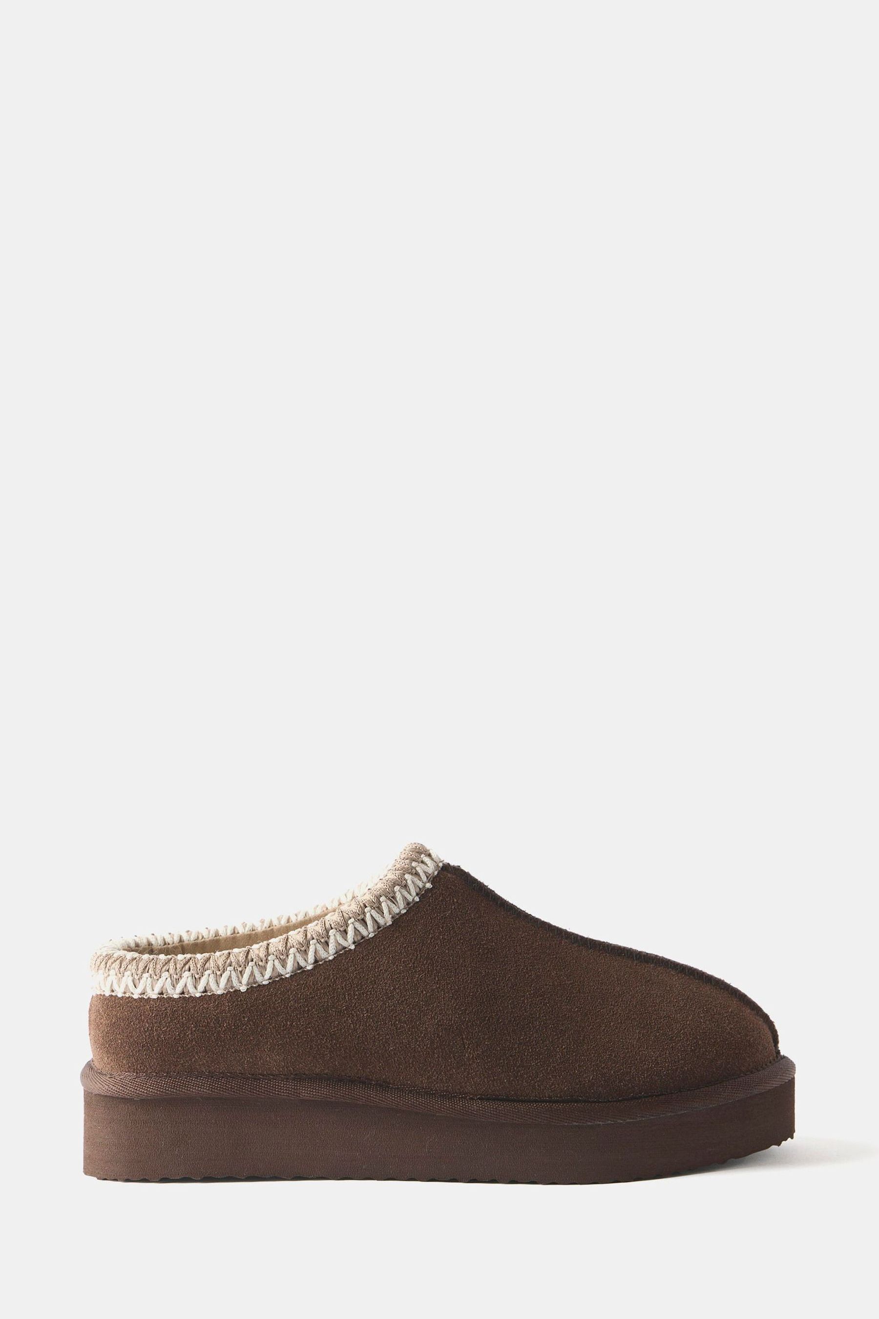 Buy Mint Velvet Brown Suede Chunky Slippers from the Next UK online shop