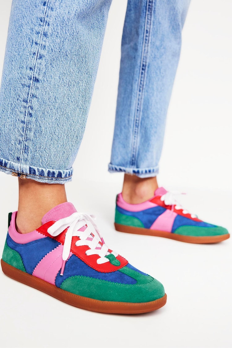 Boden Blue Erin Retro Tennis Trainers - Image 1 of 5