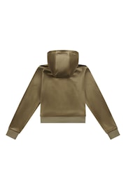 Juicy Couture Green Girls Tonal Velour Zip Through Hoodie - Image 6 of 7