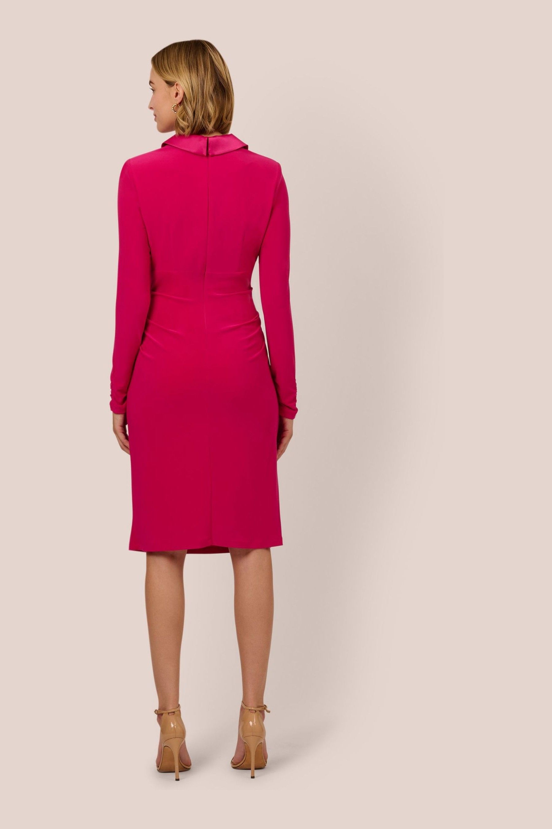 Buy Adrianna Papell Pink Jersey Tuxedo Dress from the Next UK online shop