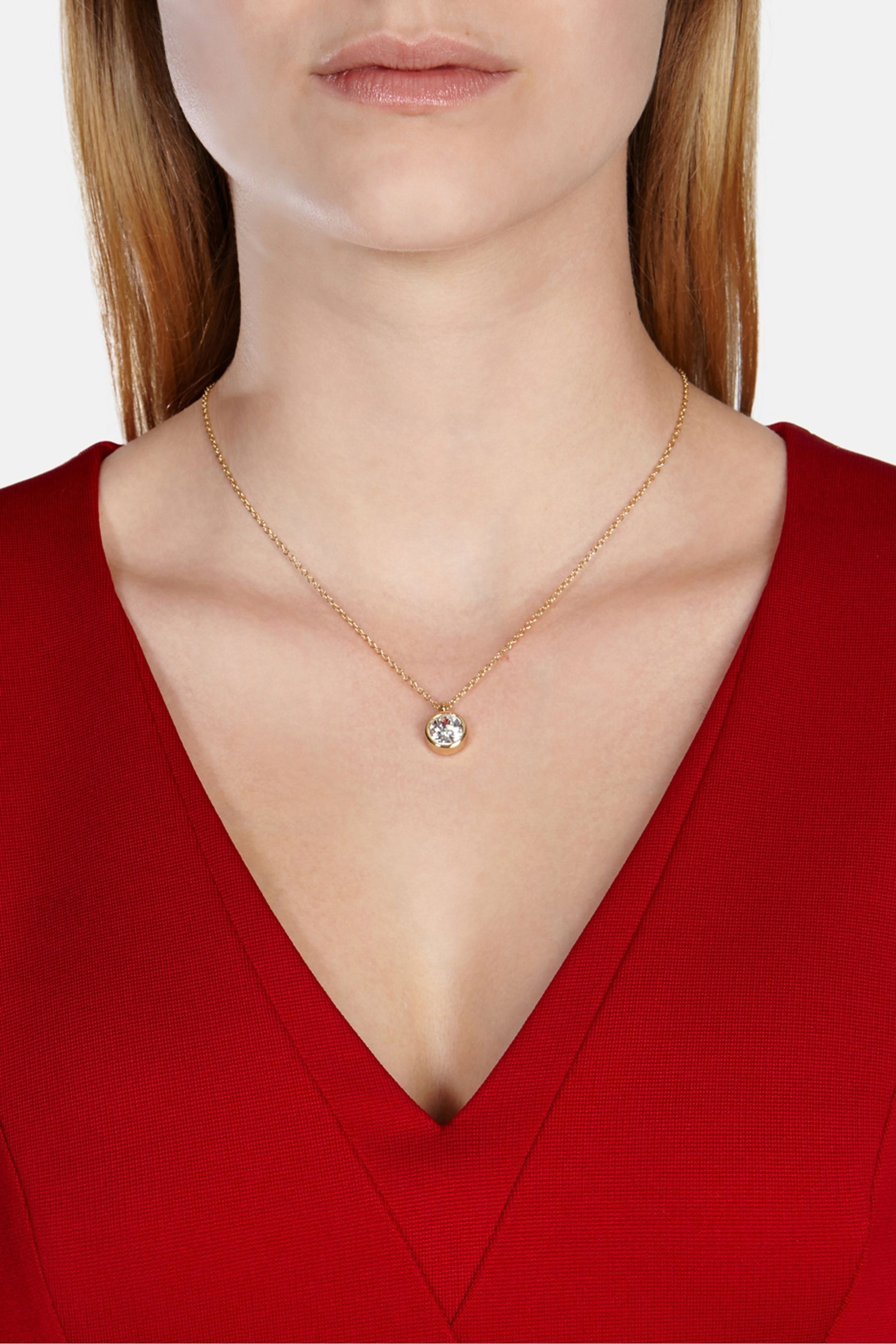 Buy Karen Millen Silver Tone Crystal Dot Pendant Necklace from Next Austria