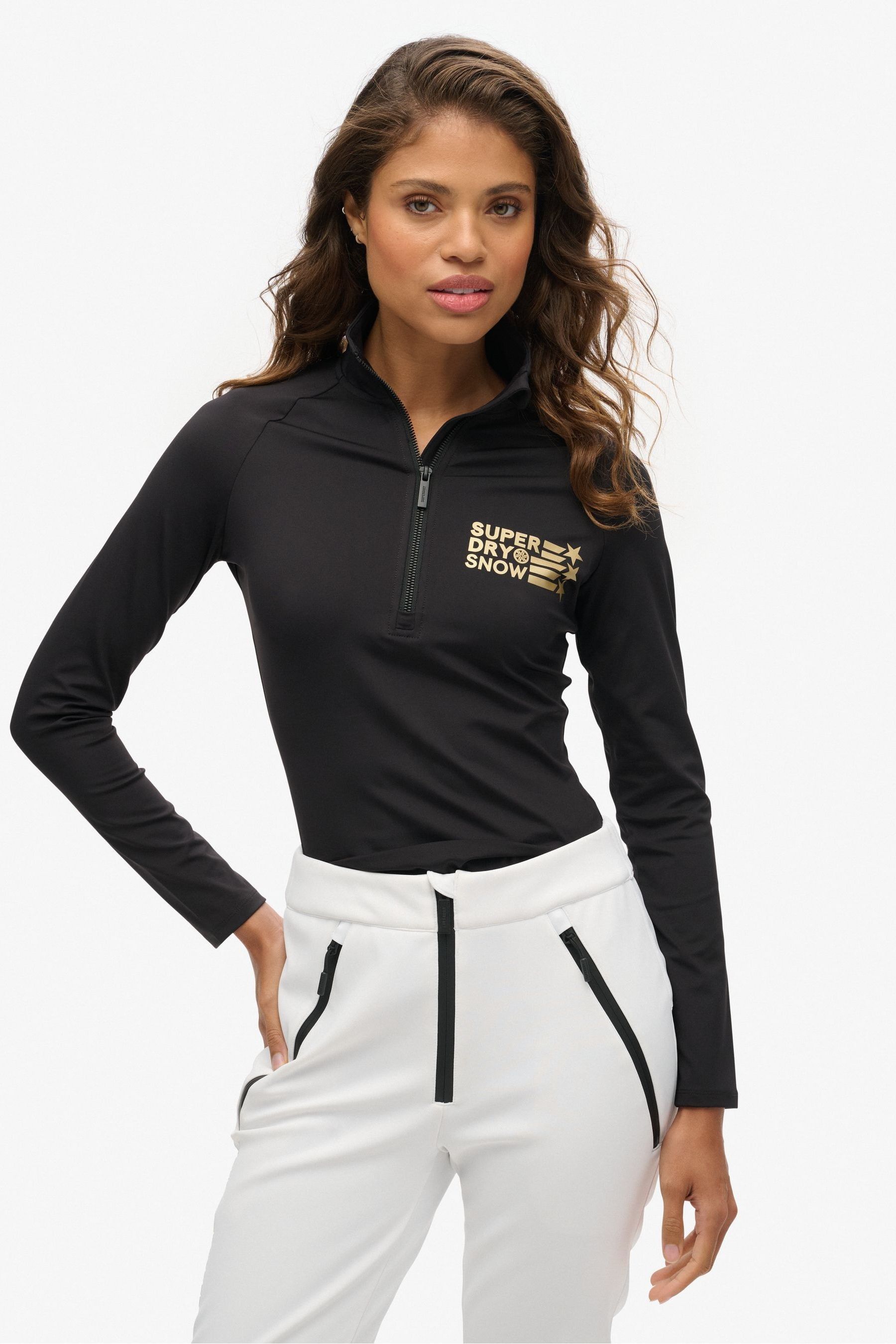 Buy Superdry Black Ski Logo Half Zip Base Layer Top from the Next UK online shop