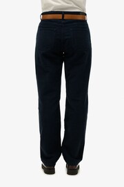 Superdry Blue Straight Leg Cord 100% Cotton Trousers - Image 3 of 5