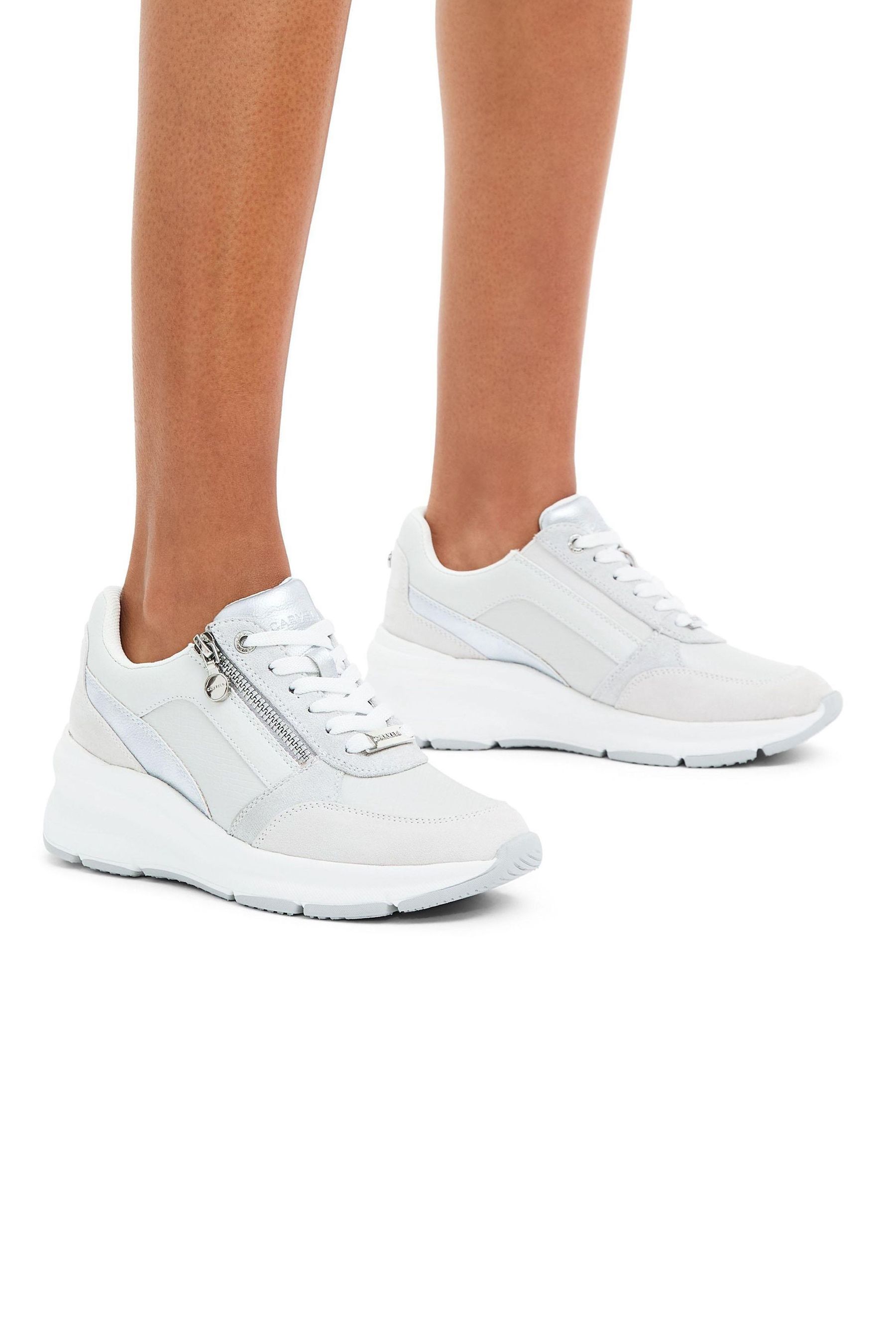 Grey carvela trainers store