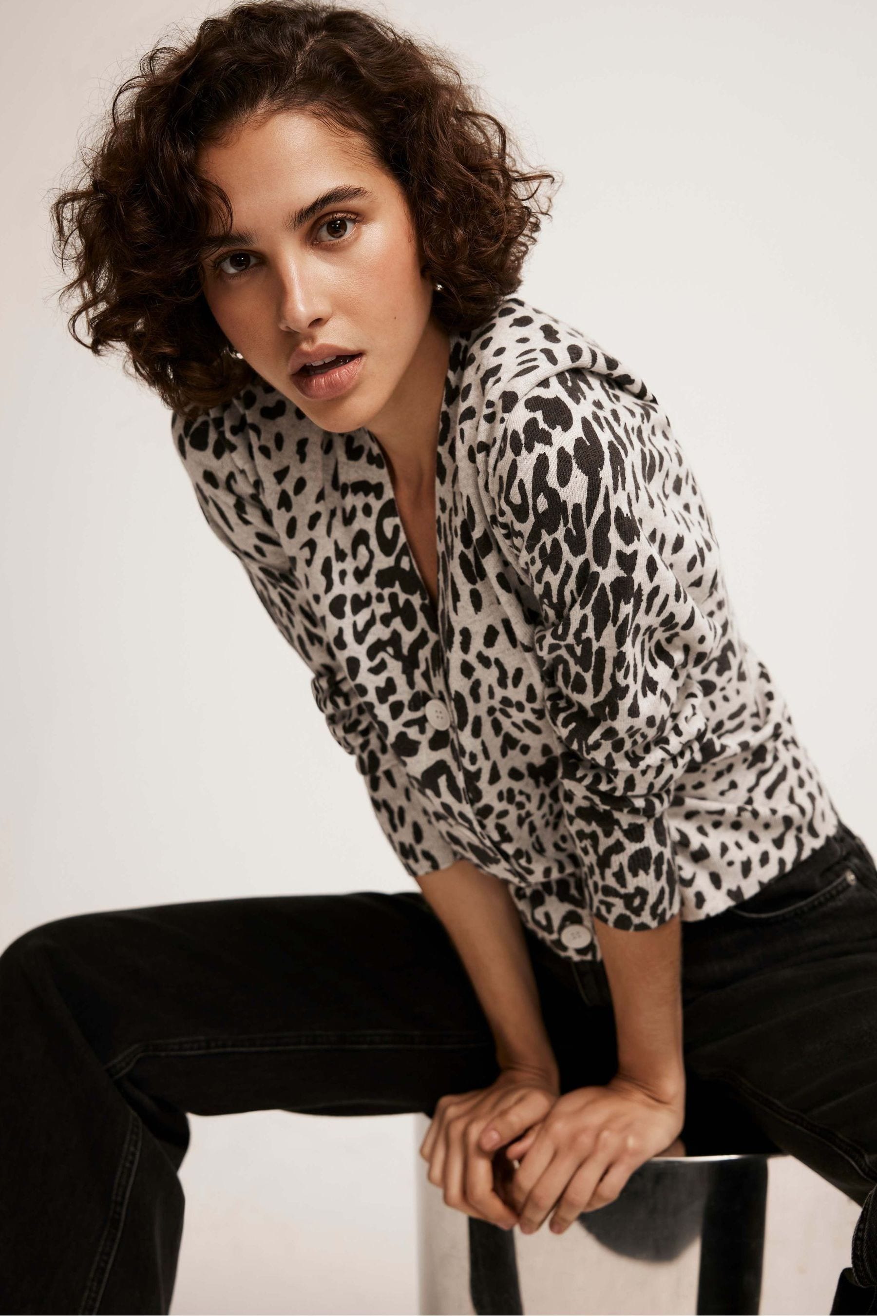 Next animal print cardigan sales