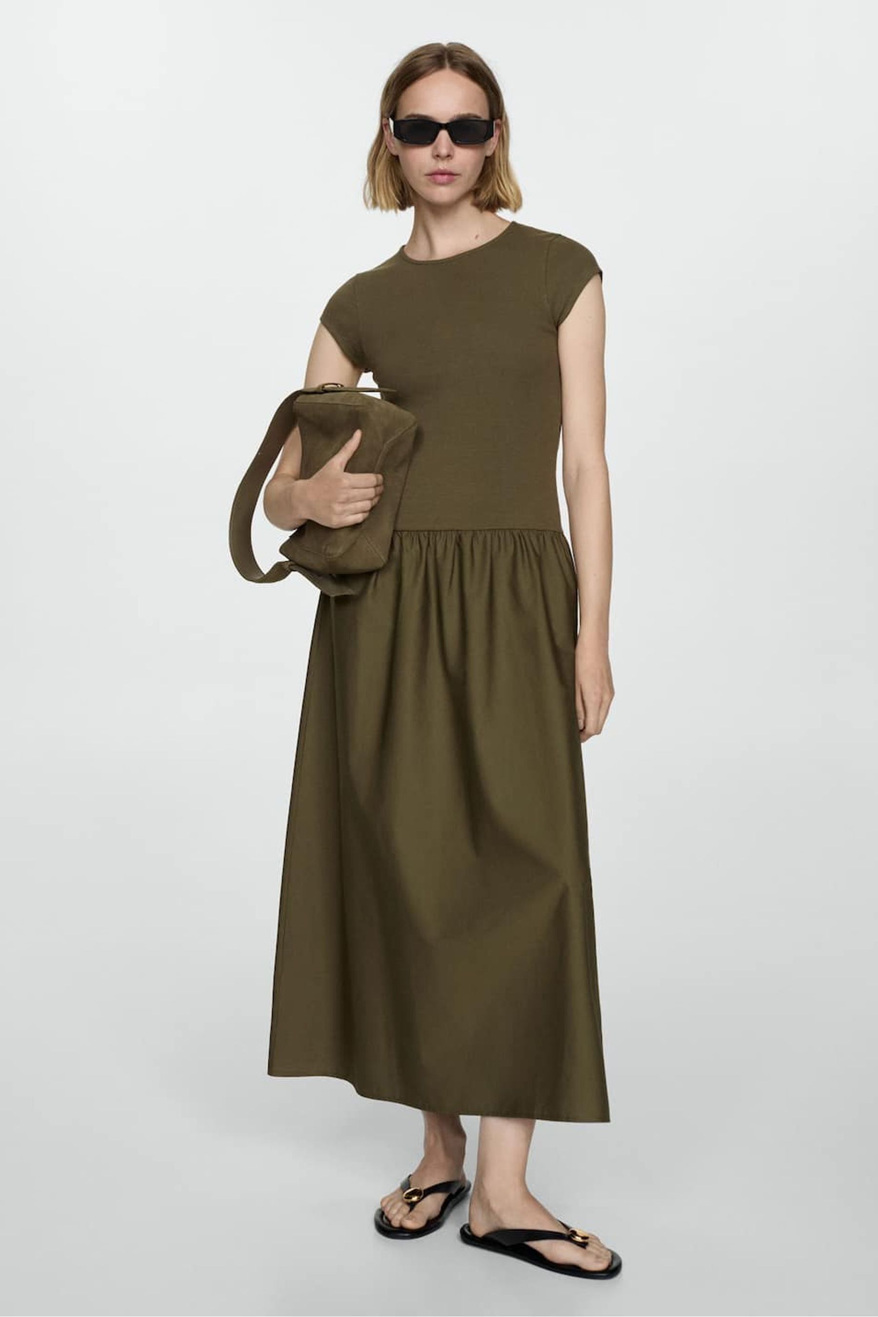 Buy Mango Khaki 2 In 1 Poplin Dress from the Next UK online shop