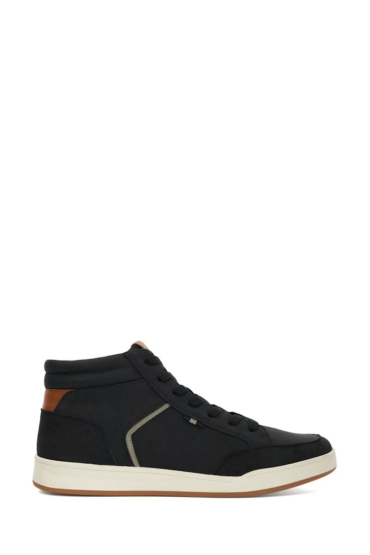 Dune London Black Streets Collar Detail Trainers - Image 2 of 6