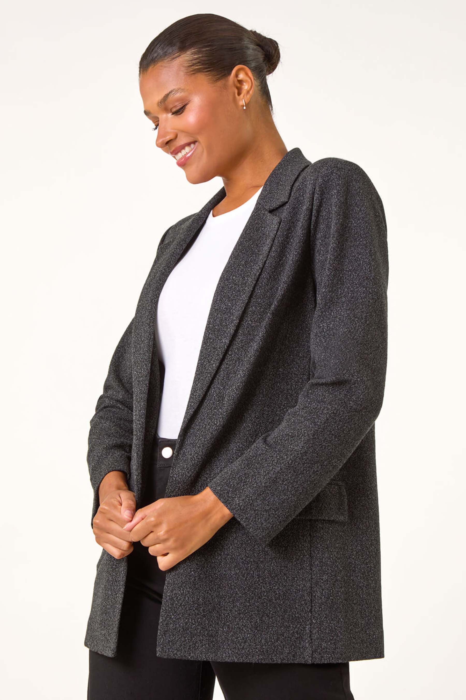 Buy Roman Grey Textured Pocket Detail Stretch Blazer from the Next UK online shop