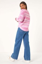 Roman Pink Spacedye Curved Hem Jumper - Image 2 of 5