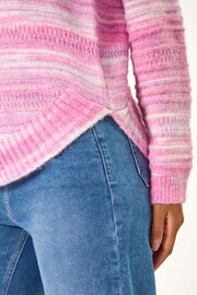 Roman Pink Spacedye Curved Hem Jumper - Image 5 of 5