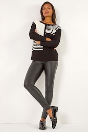 Roman Black Stripe Colour Block Jumper - Image 1 of 5