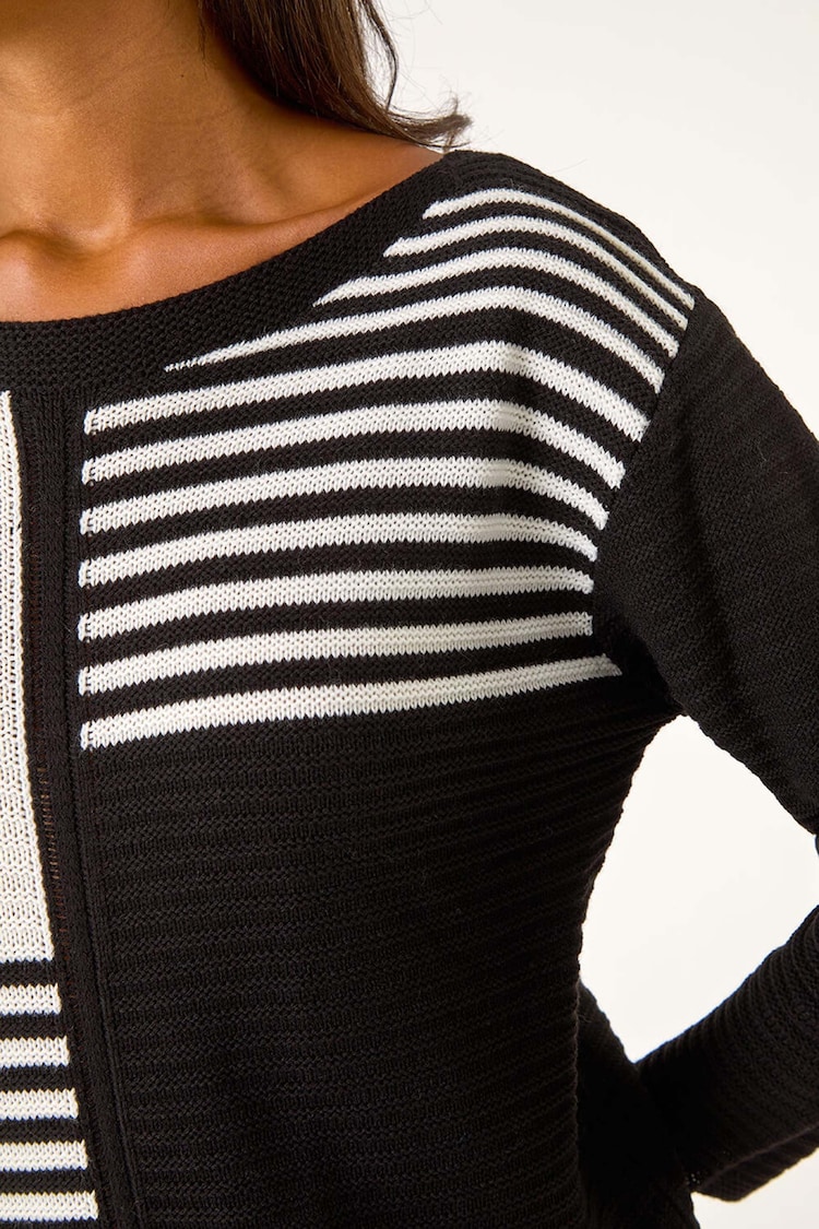 Roman Black Stripe Colour Block Jumper - Image 5 of 5