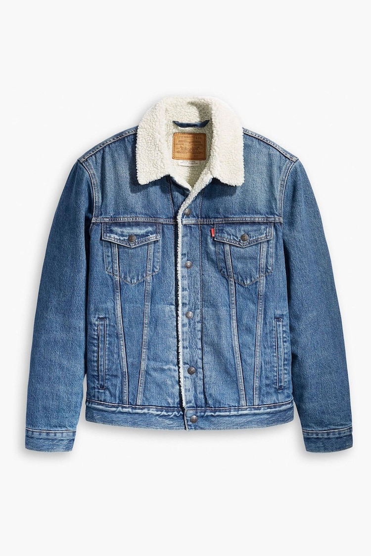 Levi's® Blue Type 3 Sherpa Trucker 100% Cotton Jacket - Image 5 of 5