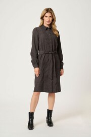 Kaffe Vera Corduroy Knee Length Shirt Brown Dress - Image 1 of 6