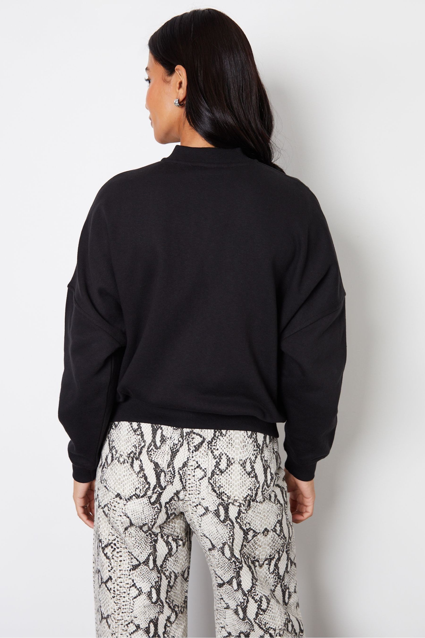 Buy Threadbare Black Zip Up Sweat Bomber Jacket from Next Luxembourg