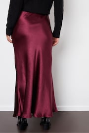 Threadbare Red Maxi Satin Slip Skirt - Image 3 of 4