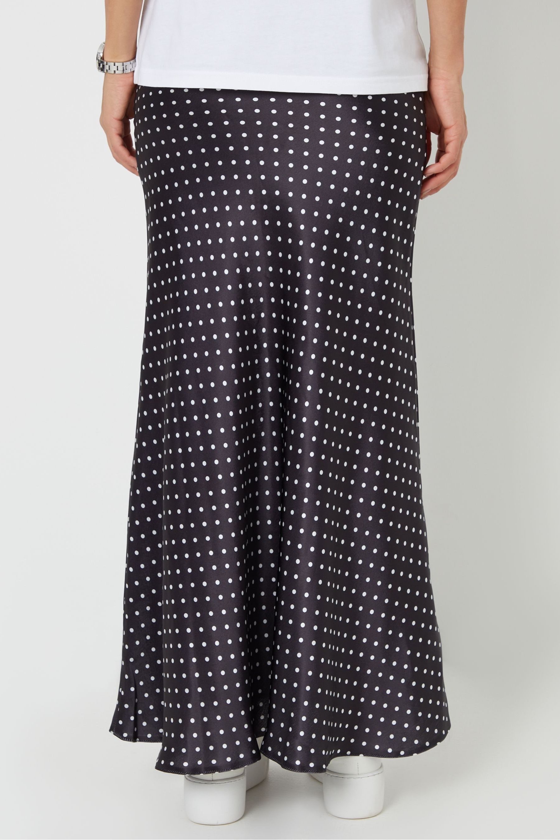 Buy Threadbare Black Polka Dot Maxi Satin Slip Skirt from the Next UK online shop