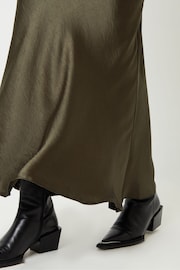 Threadbare Green Maxi Satin Slip Skirt - Image 4 of 4