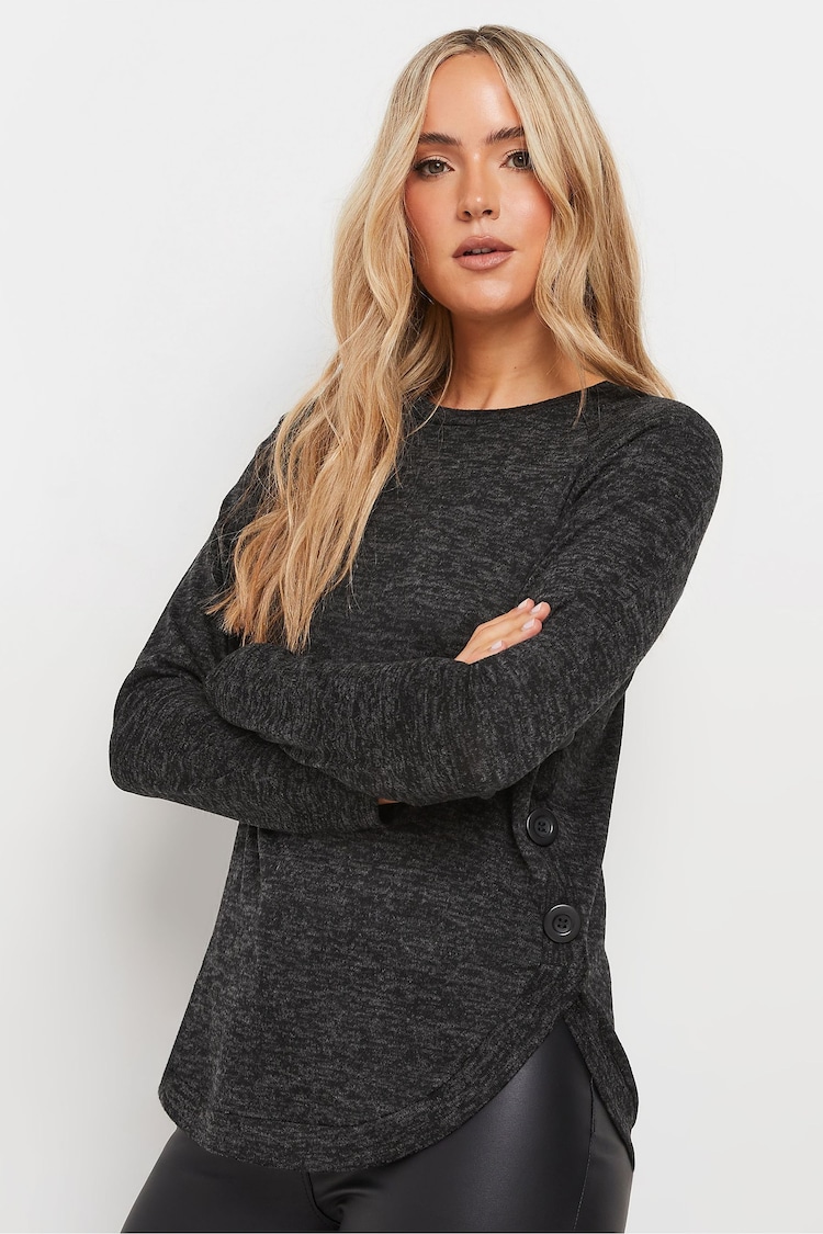 Long Tall Sally Black Side Button Top - Image 1 of 5