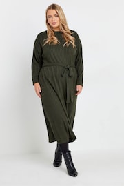 Yours Curve Green Turtle Neck Throw On Dress - Image 4 of 5