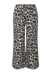 Yours Curve Grey Leopard Print Pull On Trousers - Image 5 of 5