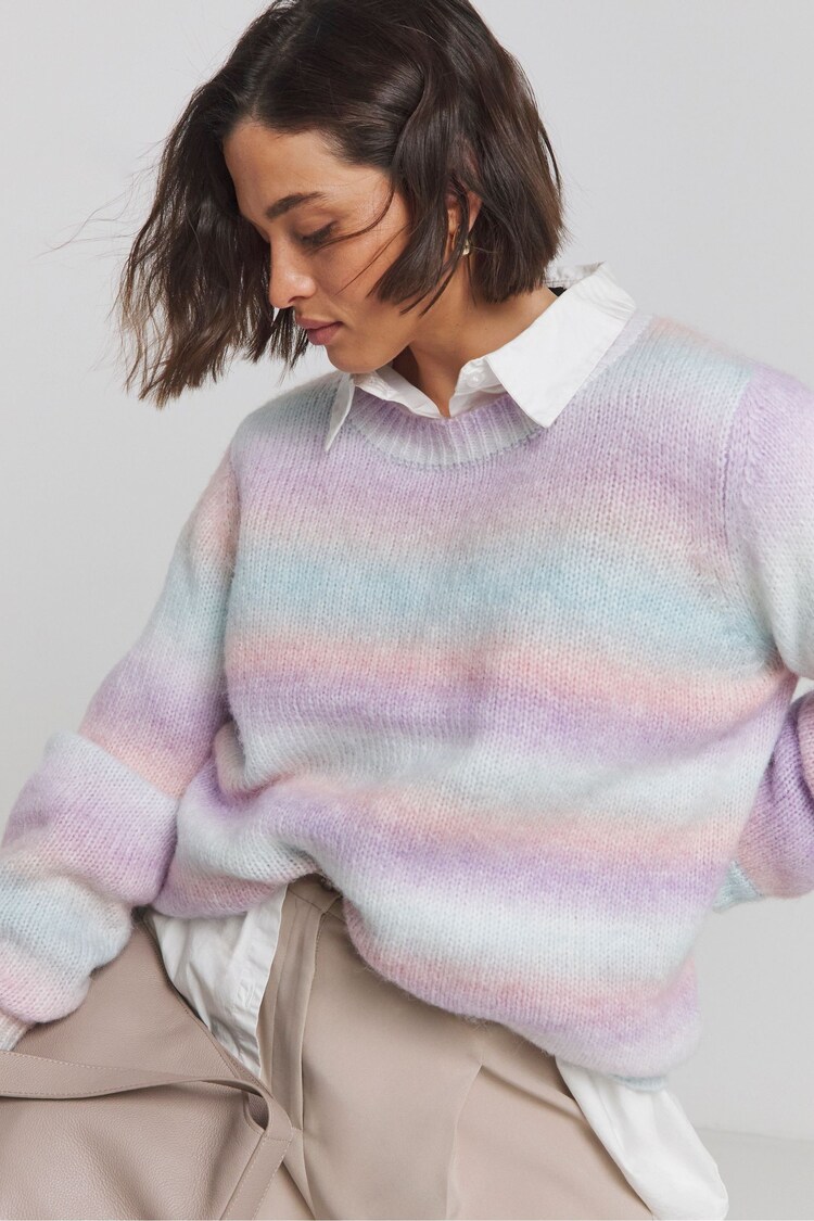 Simply Be Pink Ombre Jumper - Image 1 of 4