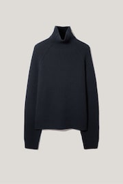 Jigsaw Blue Merino Fisherman Rib Jumper - Image 7 of 7