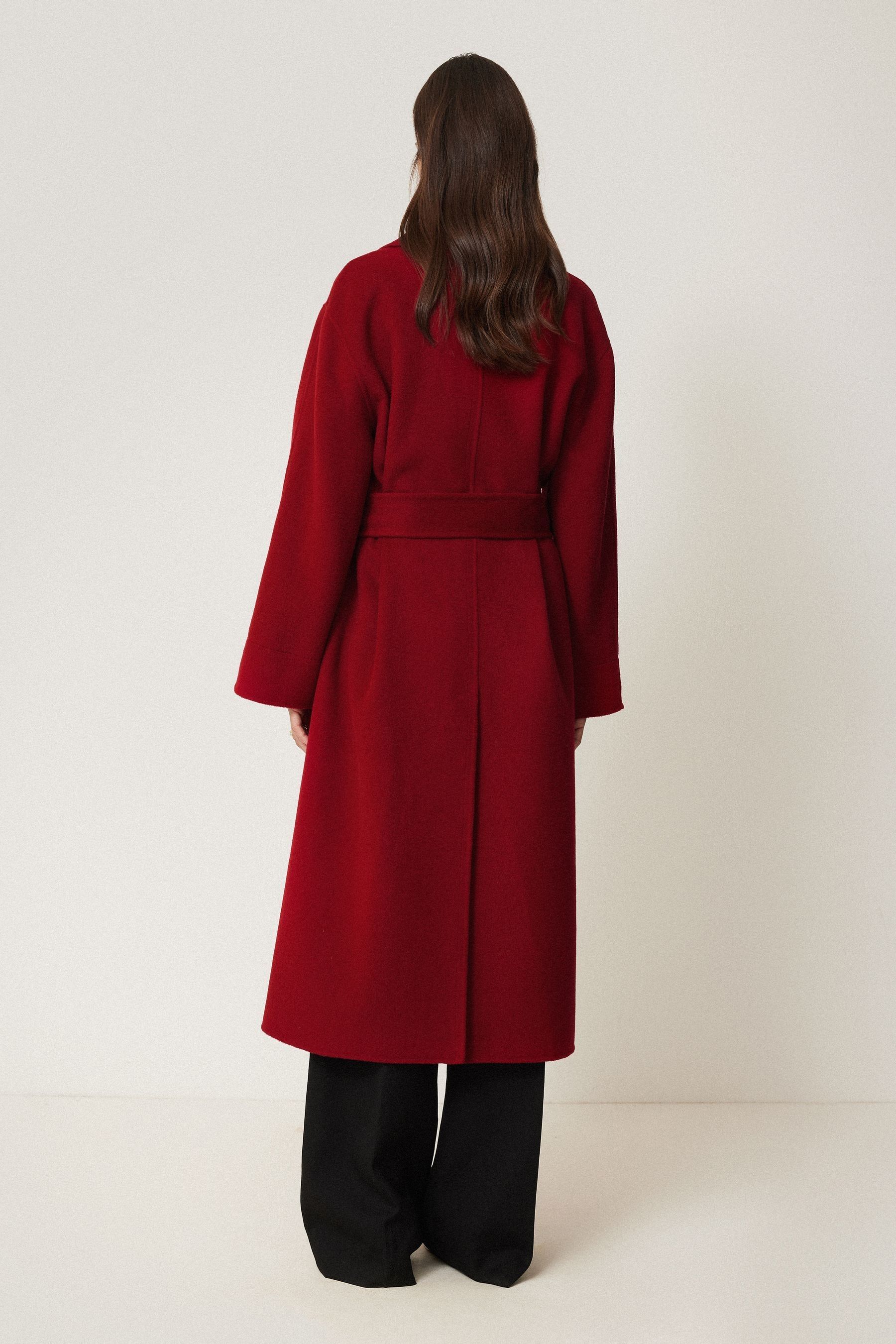 Buy Jigsaw Red Double Faced Cocoon Wrap Coat from the Next UK online shop