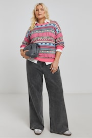 Simply Be Pink Fairisle Jumper - Image 3 of 4