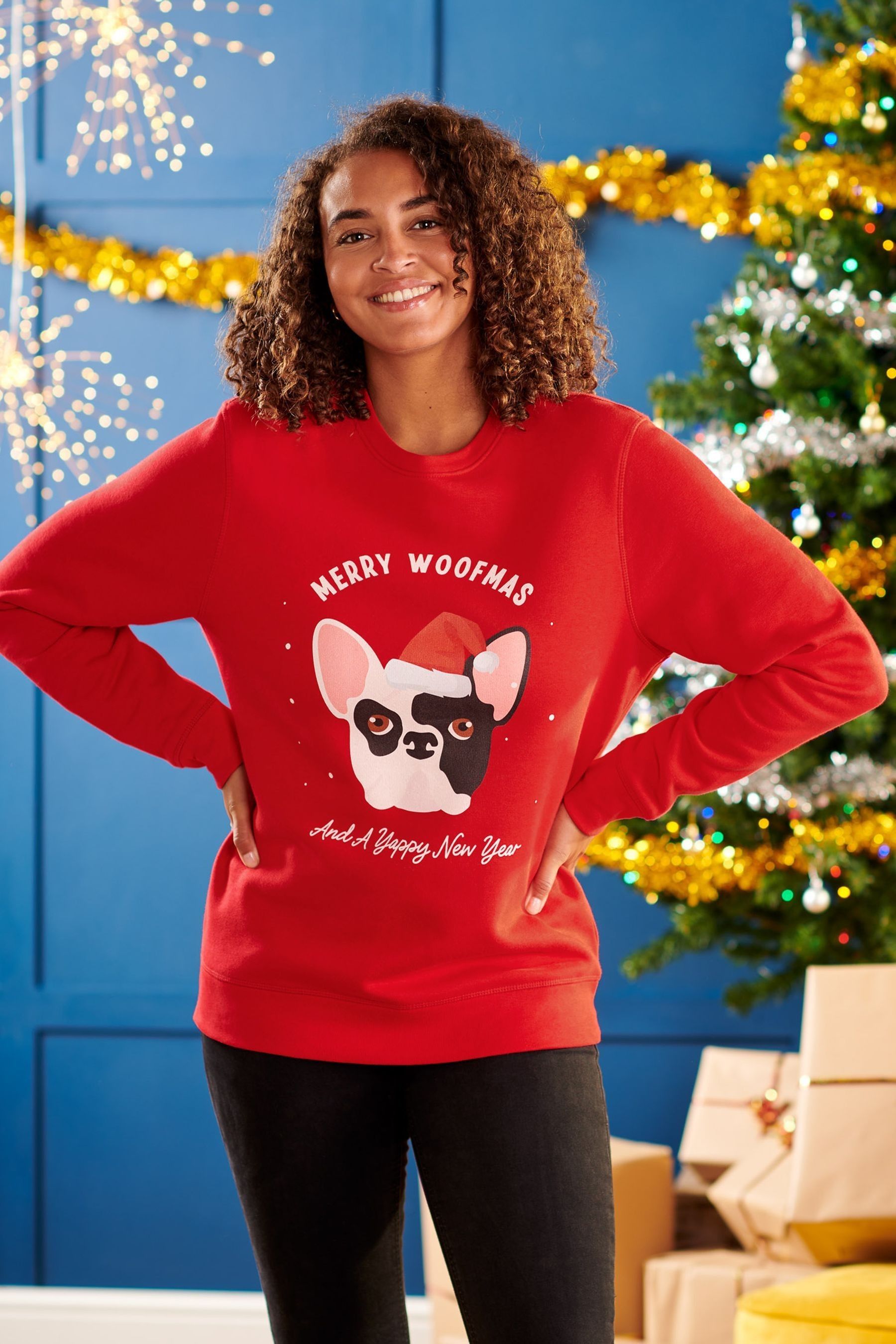 Womens dog christmas jumper online