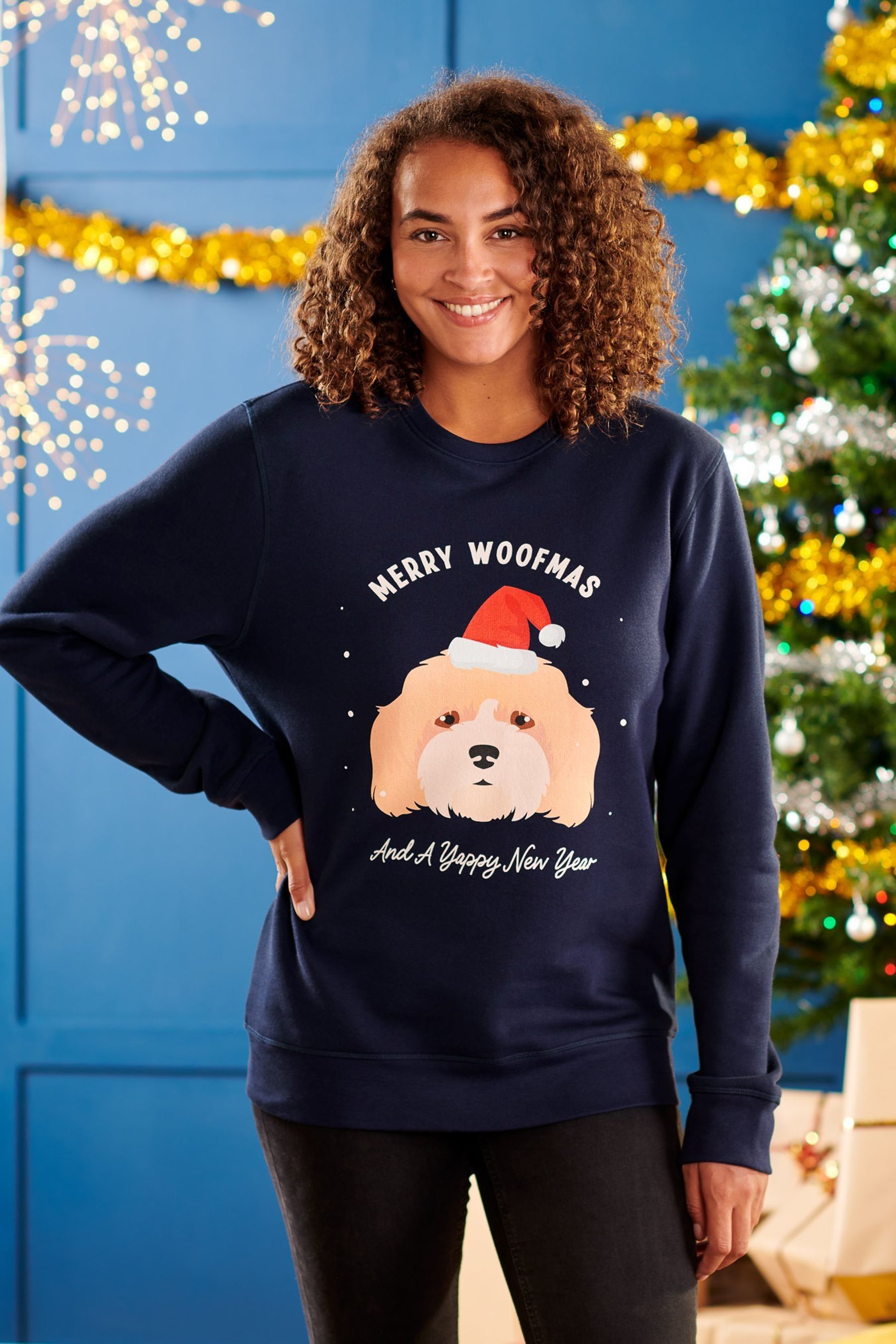 Buy Oakdene Womens Red Personalised Red Dog Breed Christmas Jumper from the Next UK online shop