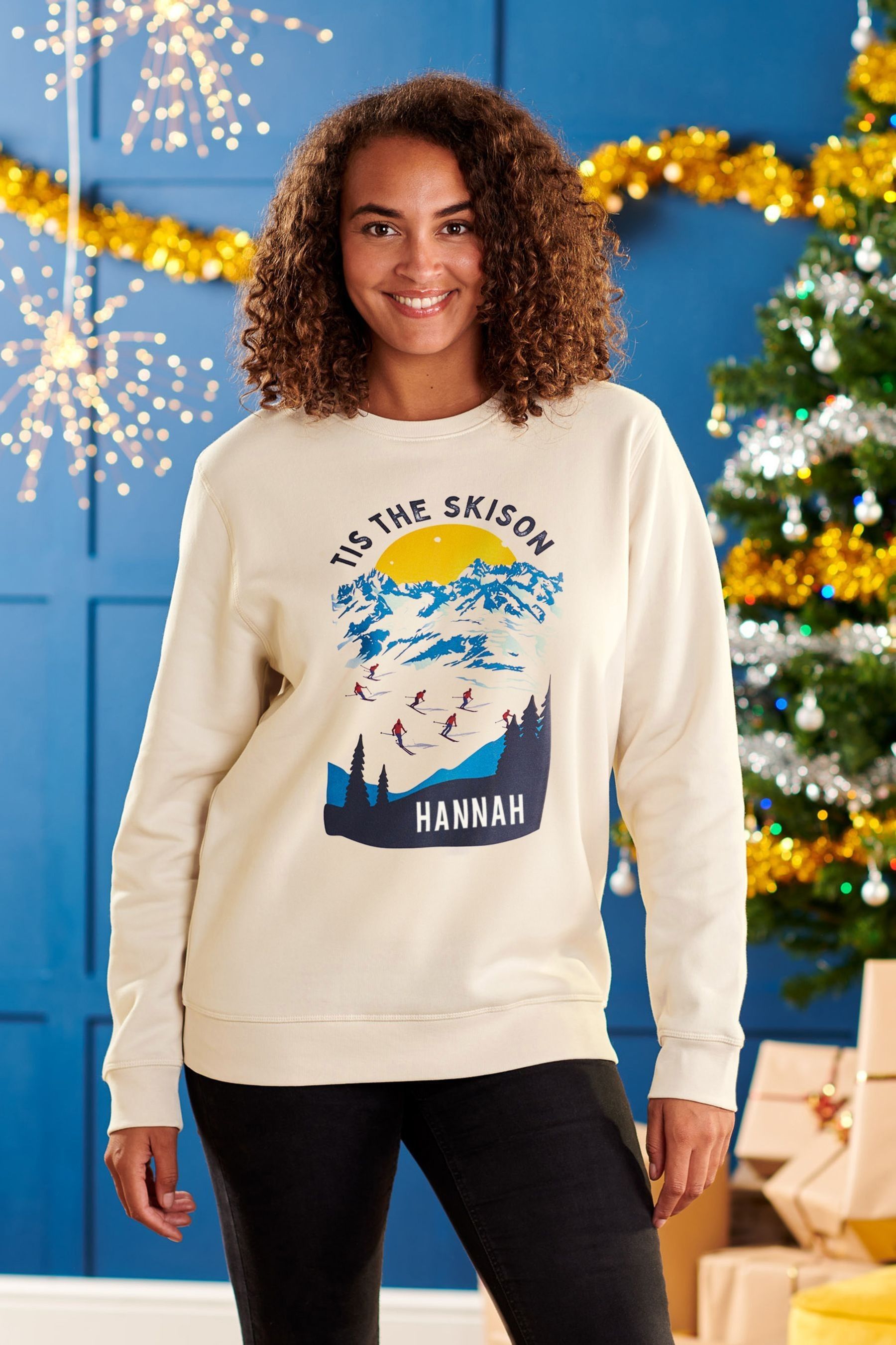 Buy Oakdene Womens Personalised Tis The Skison White Christmas White Jumper from the Next UK online shop
