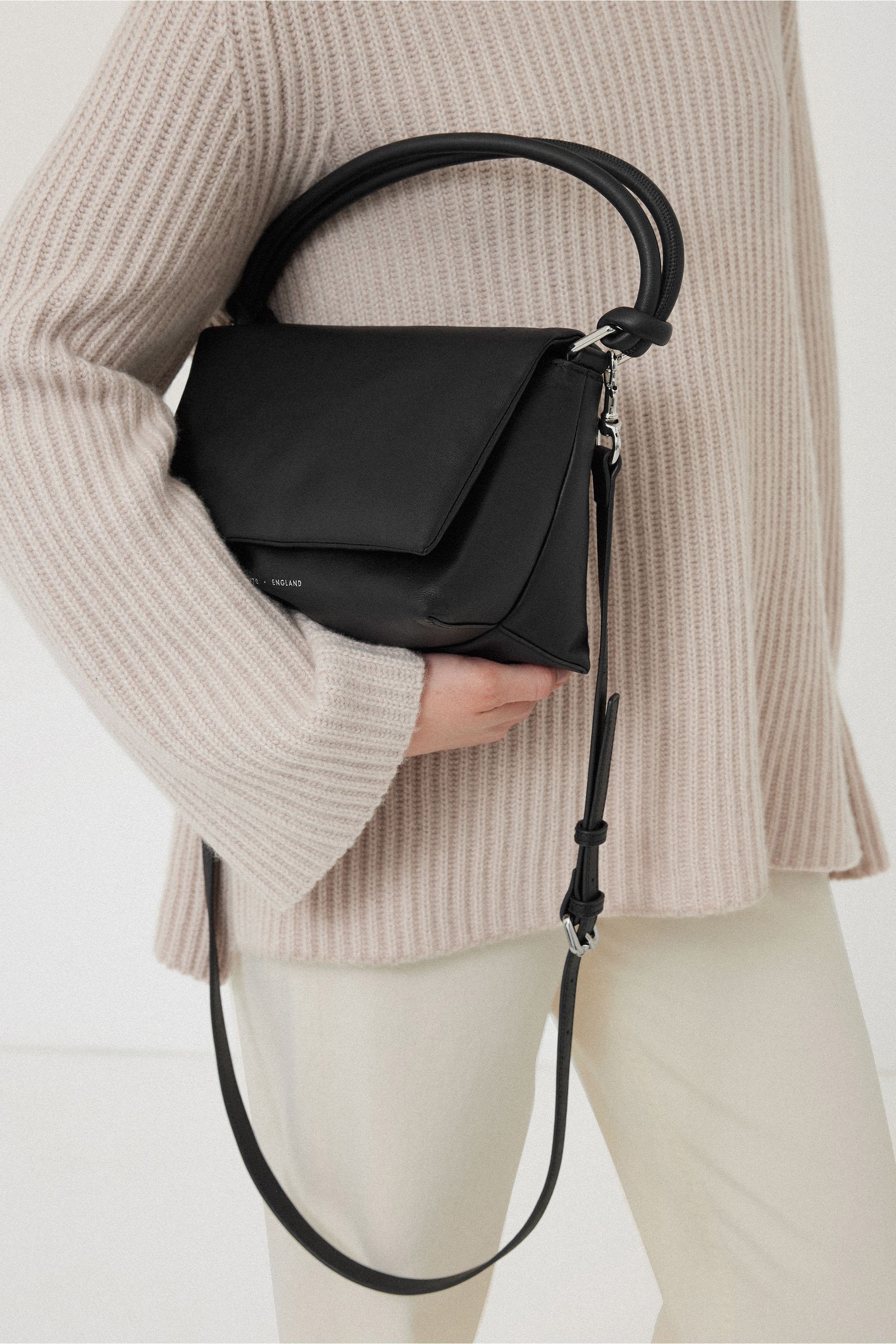 Buy Jigsaw Black Leather Soft Padded Cross Body Bag from the Next UK online shop