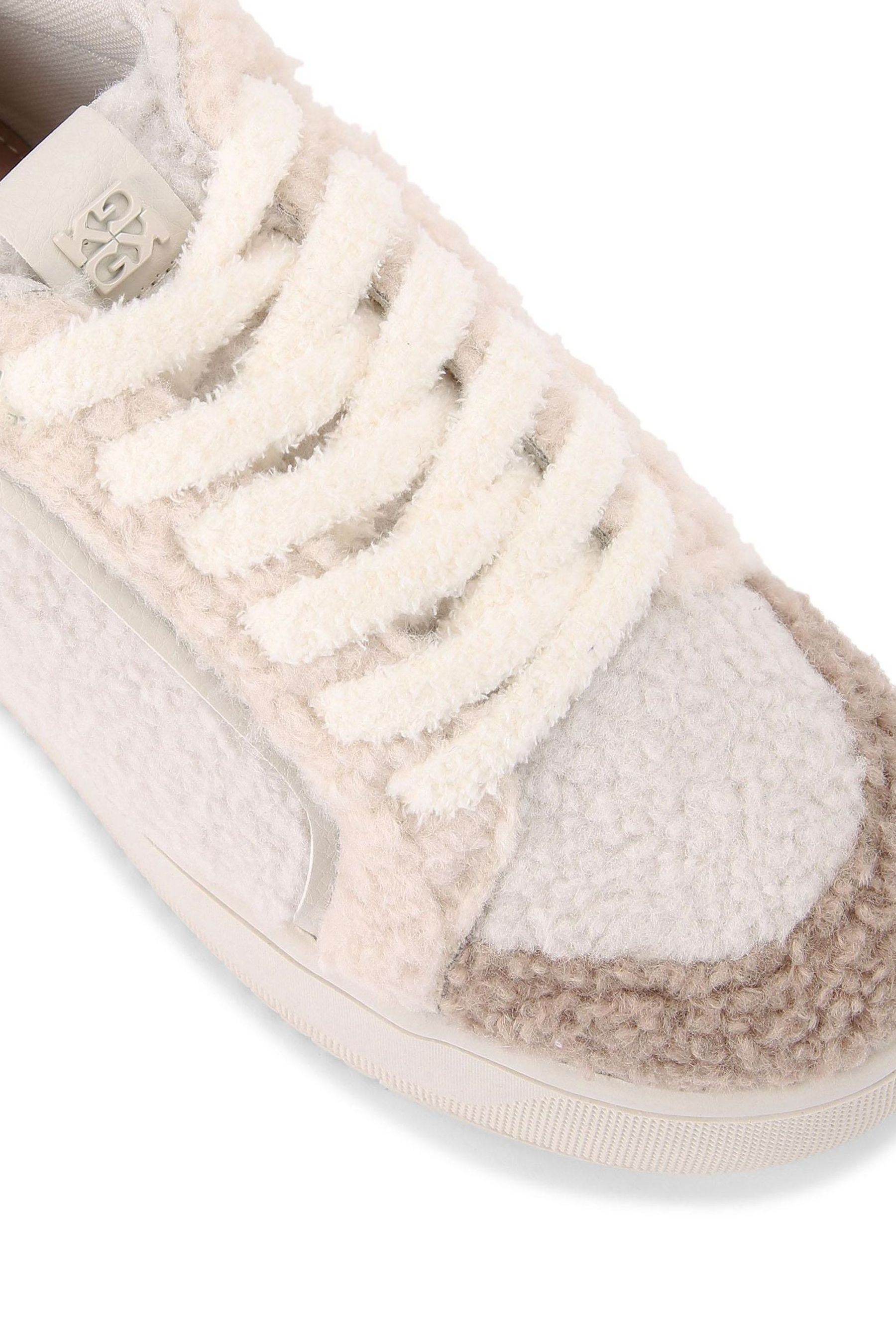 Buy KG Kurt Geiger Cream Lighter Borg Trainers from Next Luxembourg