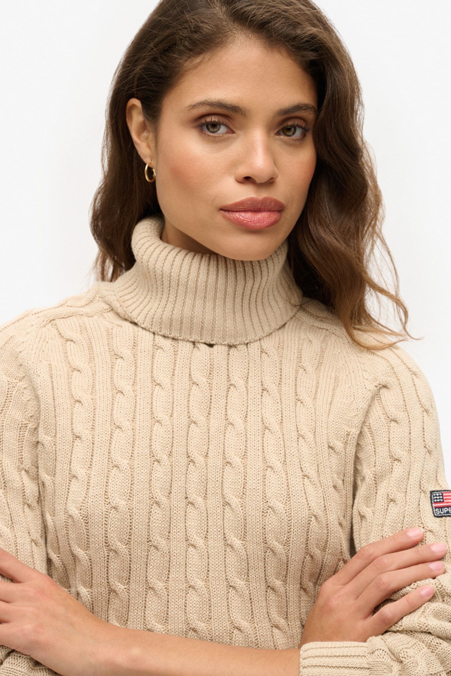 Nude roll neck jumper on sale