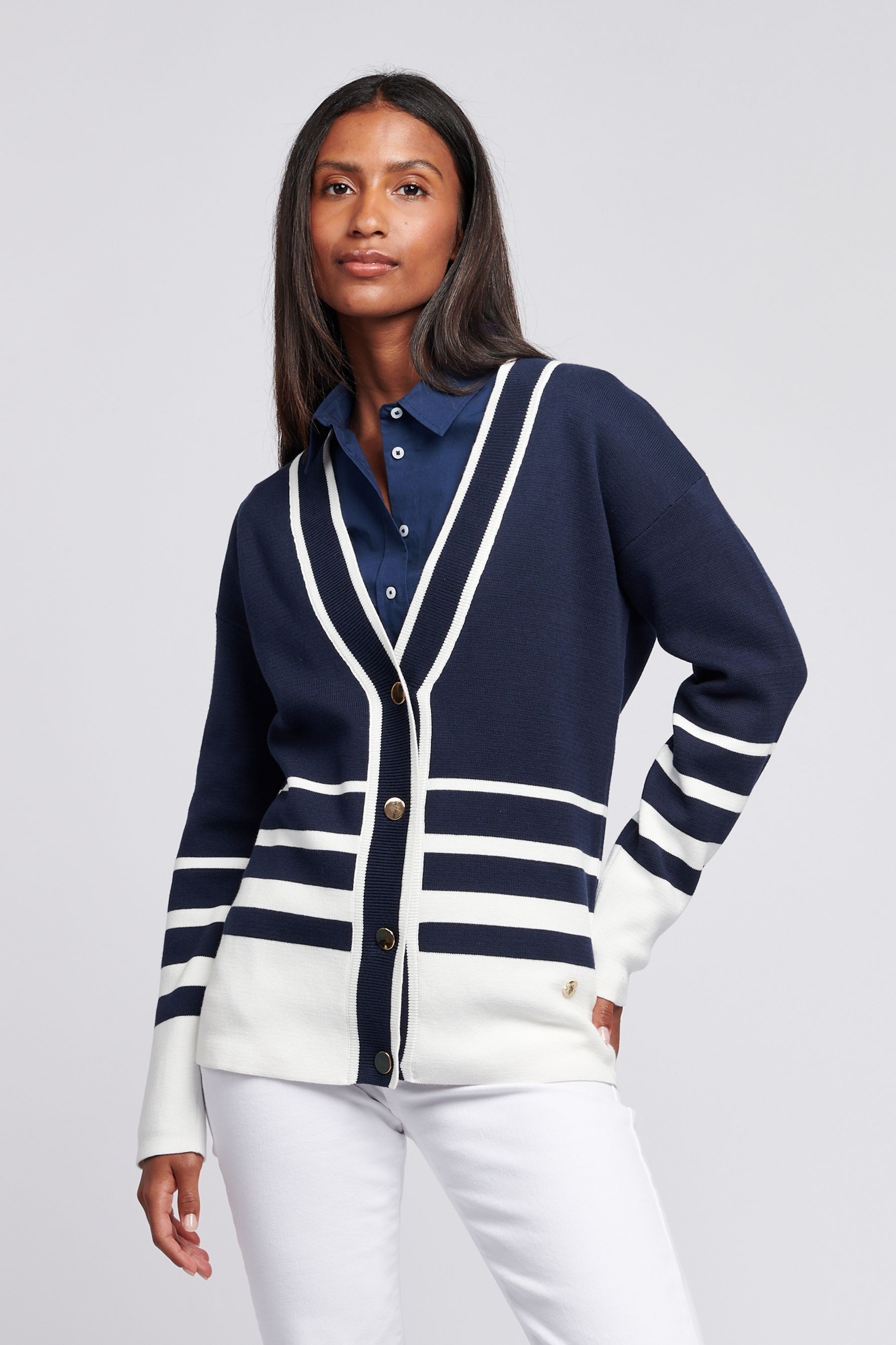 Kaufe Sie U.S. Polo Assn Womens Gradient Stripe 100 Cotton Cardigan bei Next Deutschland