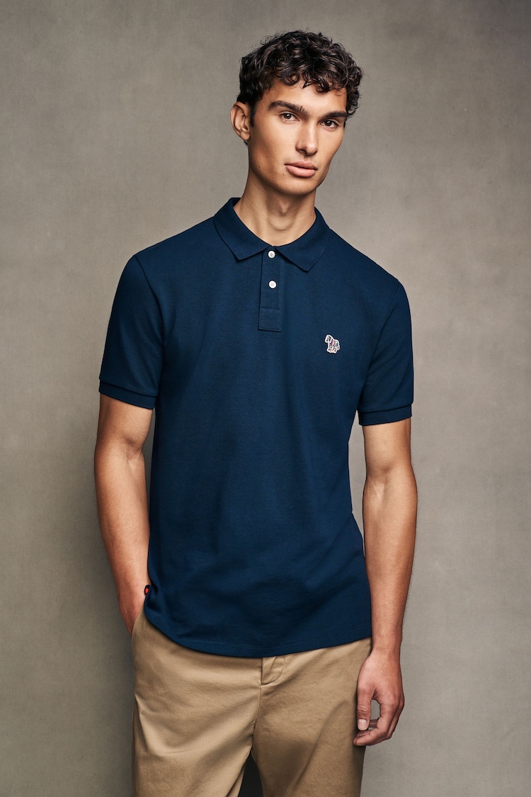 Paul Smith Zebra Print Pique Logo Polo Shirt - Image 1 of 5