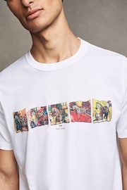 PS Paul Smith Graphic Line Up 100% Cotton White T-Shirt - Image 5 of 5