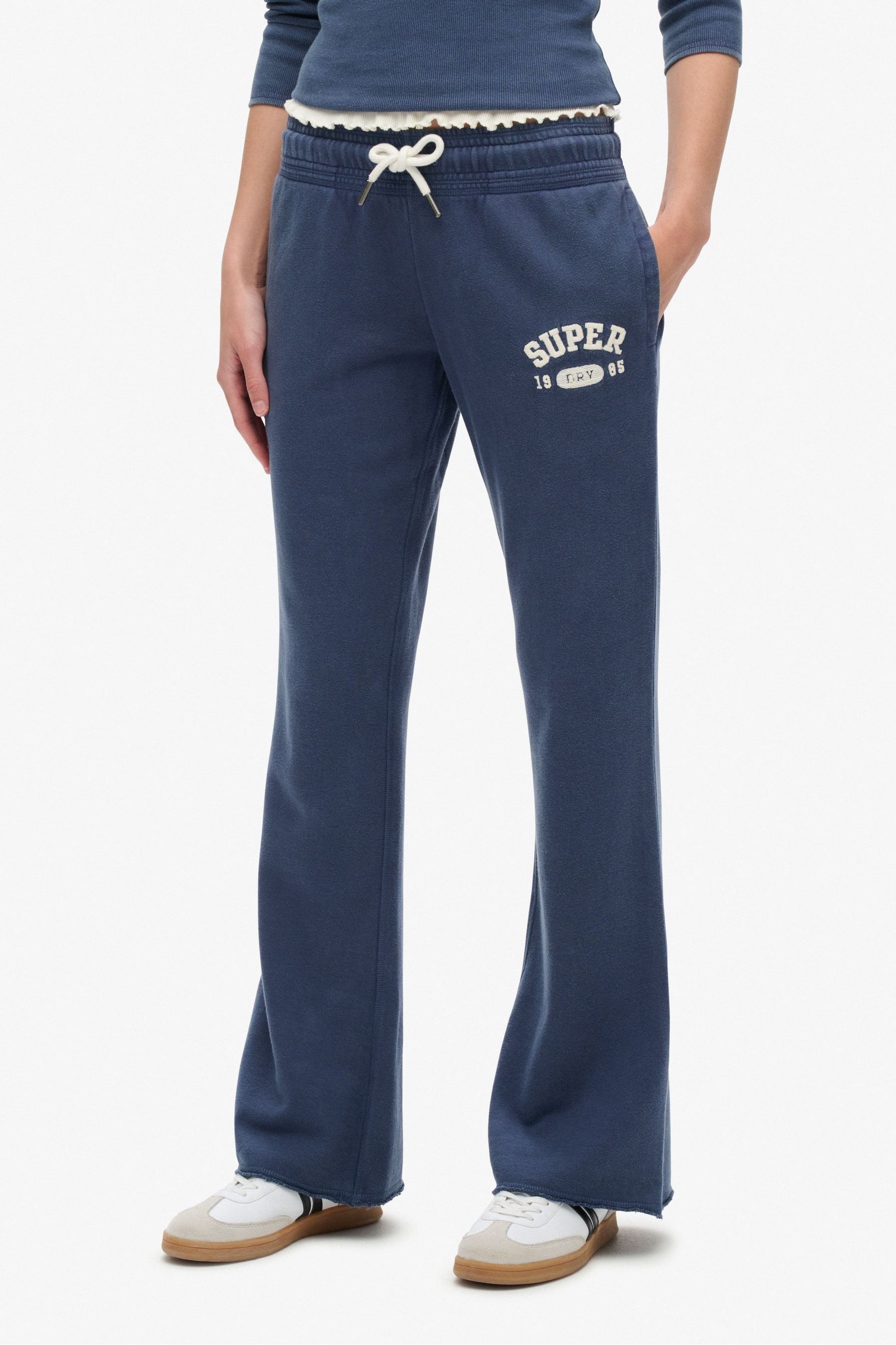 Buy Superdry Blue Athletic Essentials Low Rise Flare 100 Cotton Joggers from Next Finland