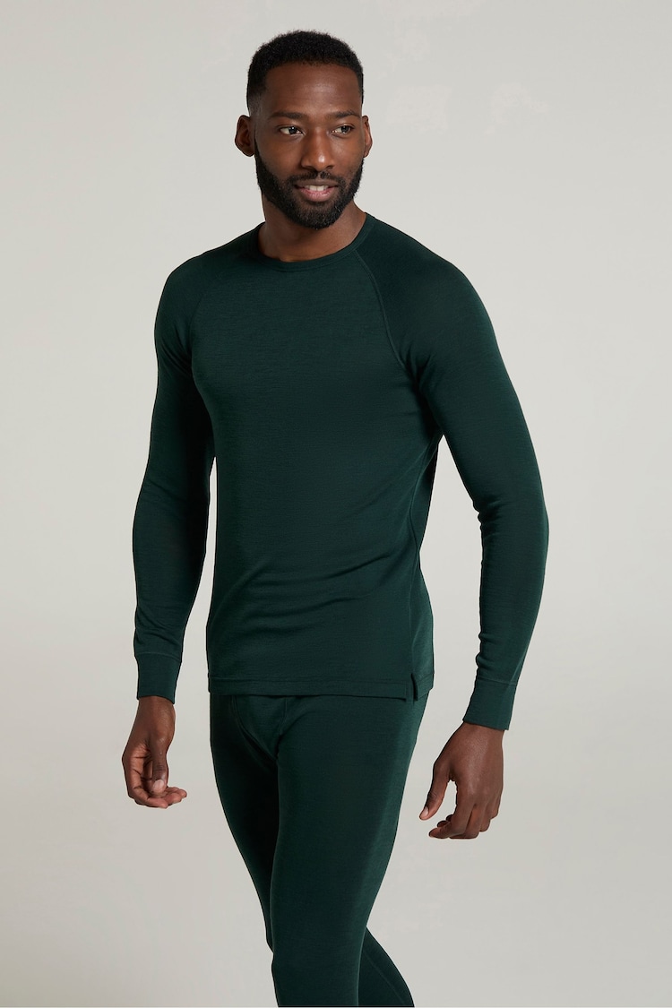 Mountain Warehouse Green Merino Mens Round Neck Thermal Top - Image 1 of 4